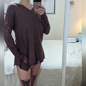 Women's Knox Rose size Small Purple Floral Hooded Pullover